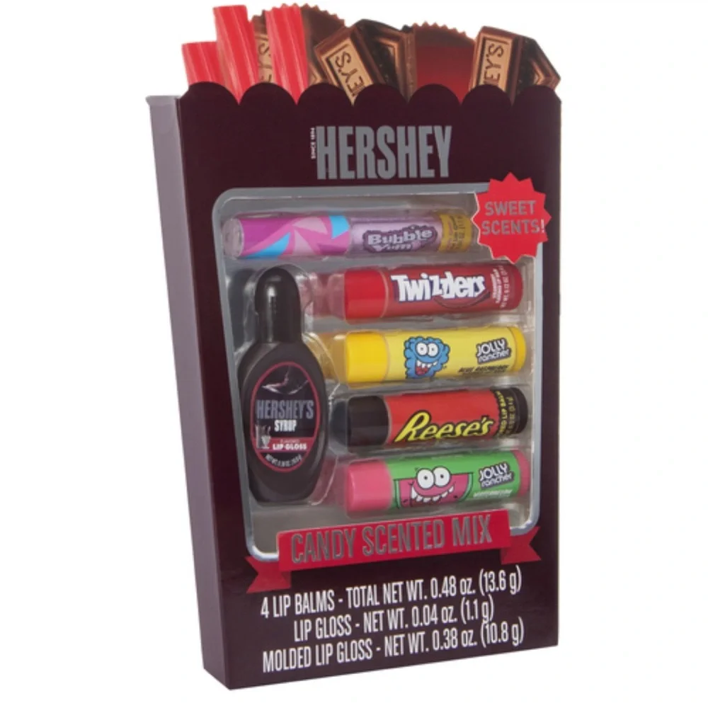 Hershey Candy Scented Lip Balm/ Set of 6 Flavored Lip Balm, Chocolate Lip Balms